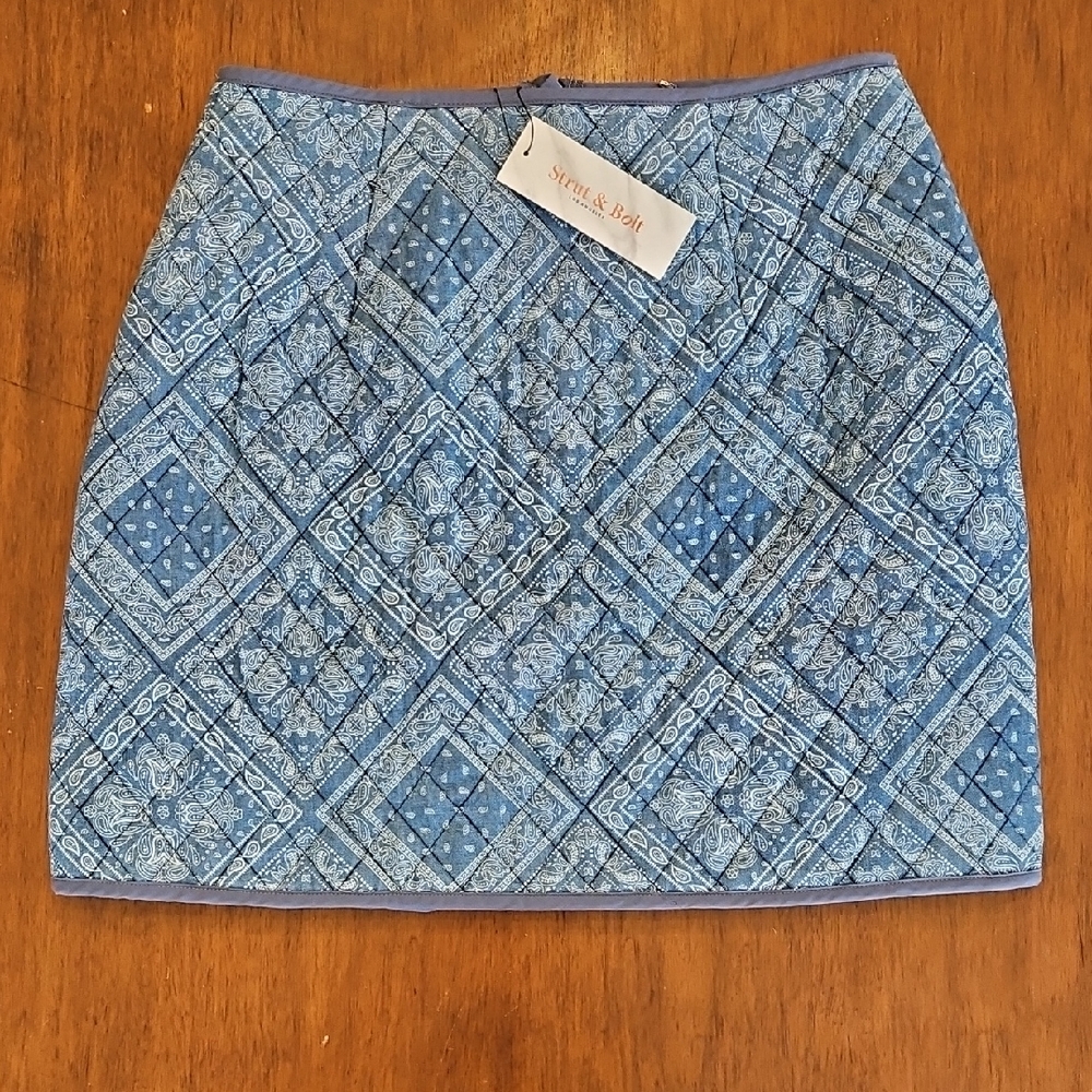 Stylish Blue Patterned Skirt